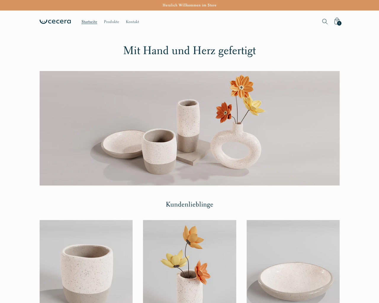 Startseite cecera Keramik Shop-Design